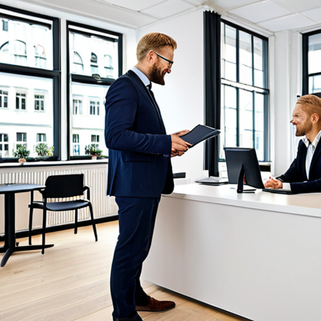 소비자 경험과 감정의 상관 관계 - **Prompt:** A modern office setting in Stockholm, Sweden. A friendly customer service representative...